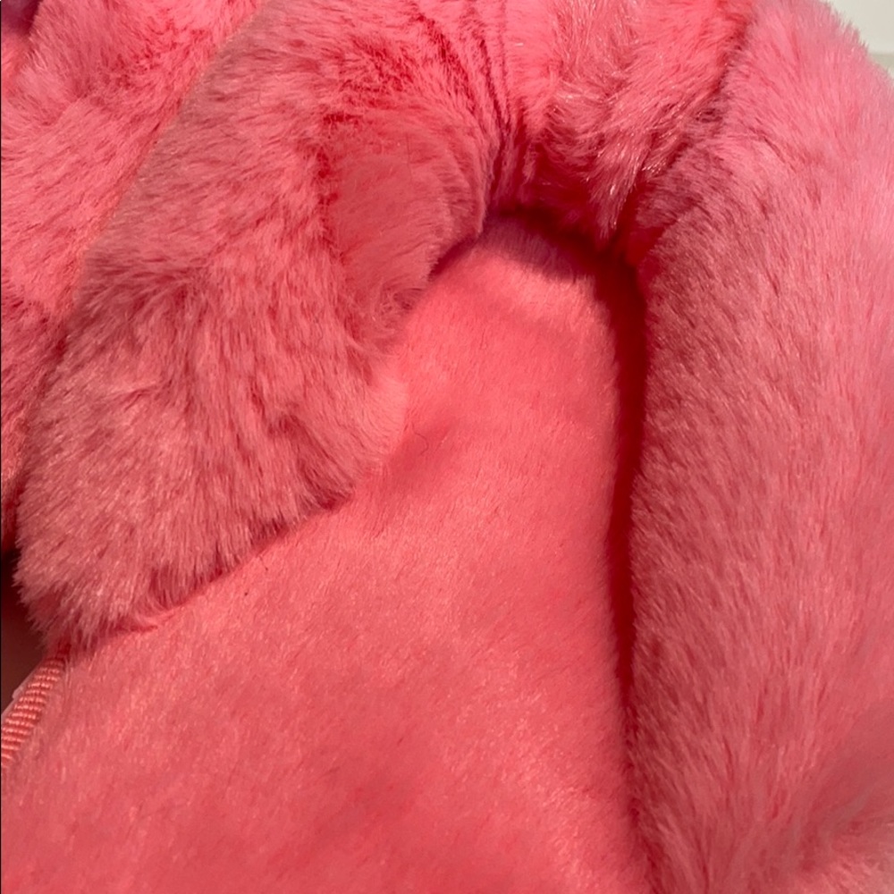 NWT 789 M L rose pink fluffy thong slides slippers - Picture 16 of 16